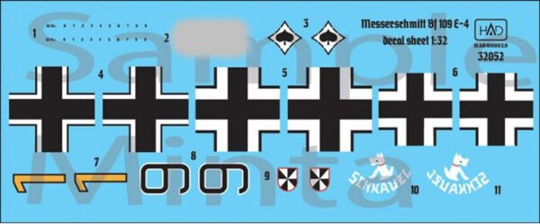 Decalque para Messerschmitt Bf 109E-4 [HADmodels]