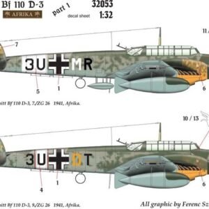 Decalque para Messerschmitt Bf 110 D-3 Afrika, part 1 [HADmodels]