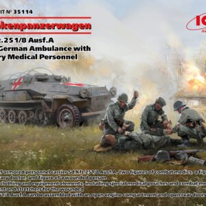 Krankenpanzerwagen Sd.Kfz.251/8 Ausf.A WWII German Ambulance with Military Medical Personnel [ICM]