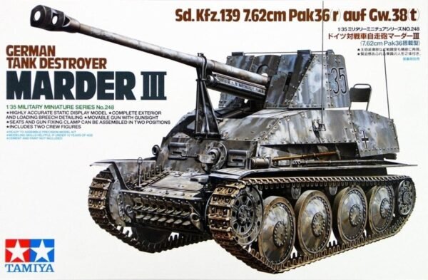 German Tank Destroyer Marder III Sd.Kfz.139 7.62cm Pak36(r) auf Gw.38(t) [Tamiya]