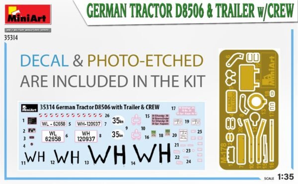 German Tractor D8506 and Trailer w/Crew [MiniArt]