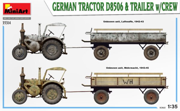 German Tractor D8506 and Trailer w/Crew [MiniArt]