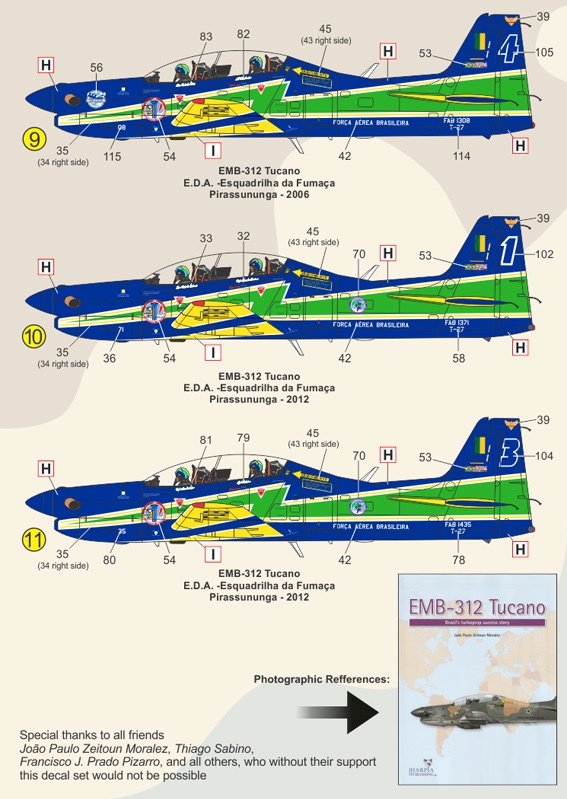 Decalque T-27 Tucano - 1/48 - FCM 48055