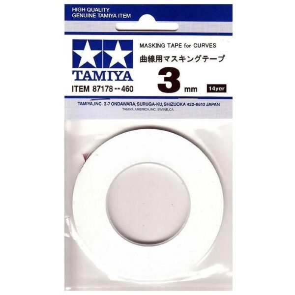 Fita para mascaramento - delineamento de curvas - 3mm [Tamiya]
